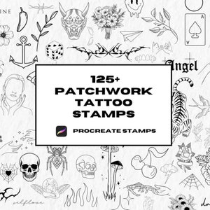 Sellos de tatuaje procreado, pinceles procreados, sellos de tatuaje de trabajo de parche, plantilla de tatuaje flash, tatuaje de línea fina, procreación de arte lineal, tatuajes