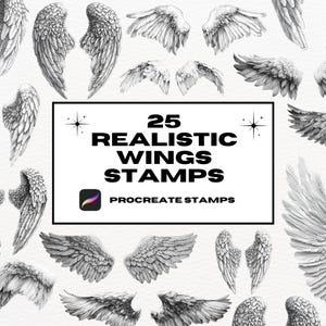 Angel Wings Tattoo Stamps: 25 Procreate Brushes (Digital Download)
