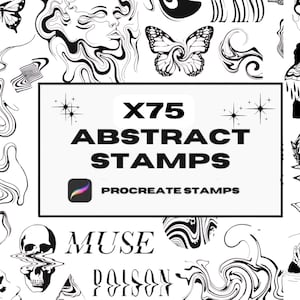 Abstrakt Procreate Tattoo Stempel, Procreate Pinsel, Tattoo Stempel, One Line, Surreal, Flash Tattoo Procreate, Füller Tattoo, Linie