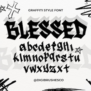 Czcionka w stylu graffiti, pismo gangsta, czcionka ABC, pakiet graffiti, pisak, pędzel, pogrubienie, pismo odręczne, typografia, wielkie litery, małe litery