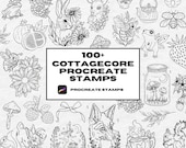Cottagecore Tattoo Stamps: 100+ Procreate Brushes (Digital Download)