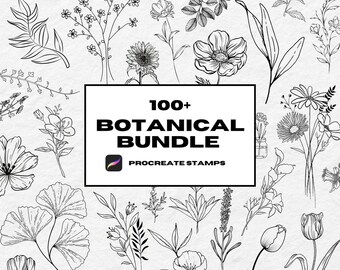 Botanical Procreate Stamps: Flower & Leaf Tattoo Brushes