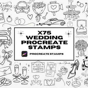 75 bruilofttattoo procreate-stempels: huwelijkscontourpenselen