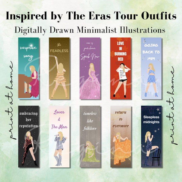 Ensemble de marque-pages Taylor Swift Taylor Swift Eras Tour, cadeau pour les amoureux des livres, marque-page Swiftie, version Taylors, téléchargement immédiat de Taylor Swiftie Merch