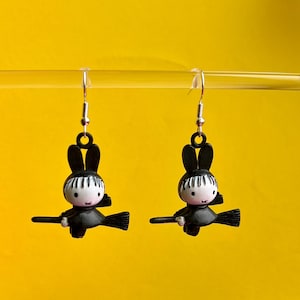 Miffy Witch earrings - Cute Bunny dangle earrings for Halloween or Cosplay