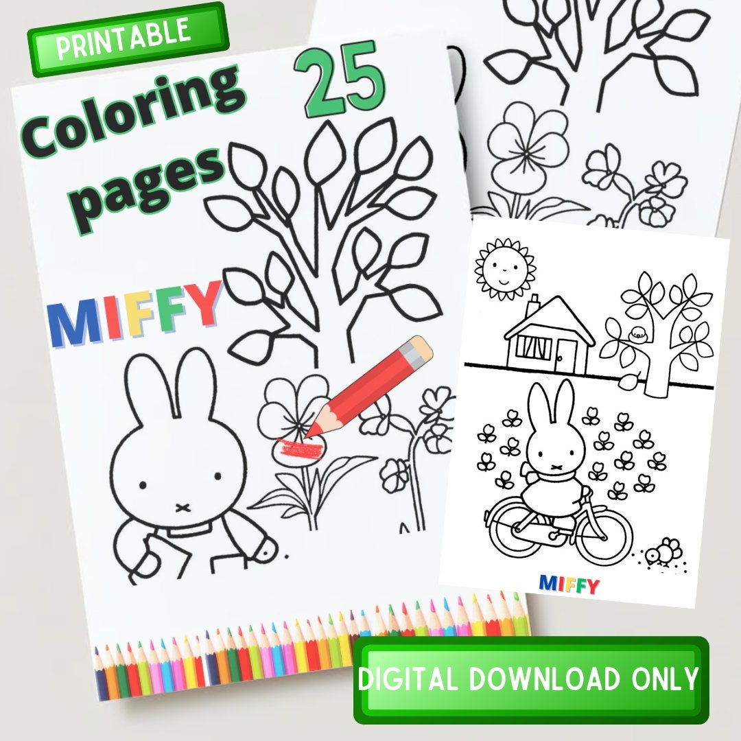 MIFFY Coloring Pages Printable - Fun Bunny Game Activity Coloring Book ...