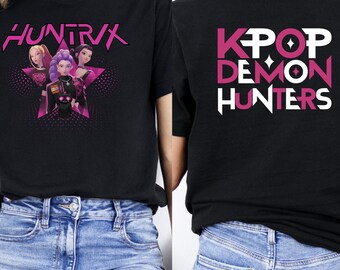 Huntrix Graphic T-Shirt, Kpop Demon Hunters Anime Tee
