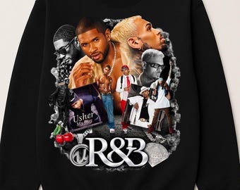 Chris Brown Usher R&B Tour 2026 Sweatshirt Hoodie Concert Gift Music Fan Unisex Vintage
