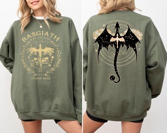 Fourth Wing Sweatshirt, Basgiath War College Hoodie, Fantasy Dragon Pullover