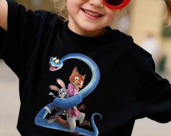 Zootopia 2 Kids Shirt, Fox Bunny Cartoon Tee, Toddler Birthday T-Shirt