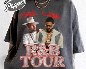 Camiseta Comfort Colors Chris Brown Usher Tour RNB Concert Shirt Hip Hop Streetwear 2026 Festival
