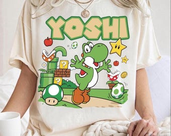 Yoshi Super Mario Shirt, Dinosaur Nintendo Shirt, Nintendo World Family Group Shirt, Super Mario Birthday Trip Gifts