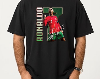 Ronaldo 7 Soccer Jersey T-Shirt, Signed CR7 Football Fan Shirt, Portugal