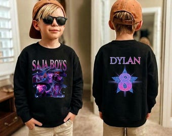 Custom Saja Boys Birthday Sweatshirt Hoodie Personalized Kpop Party Gift for Kids Teens Outfit