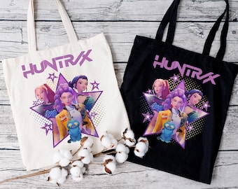 K-pop Demon Tote Bag, Korean Anime Canvas Bag, Reusable Shopper Gift