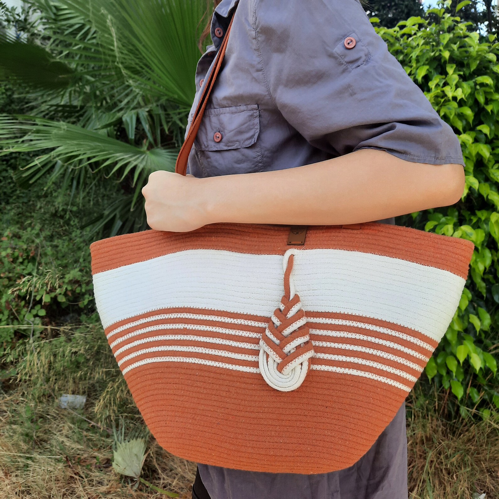 Tropez Woven Bag - Orange main image 1
