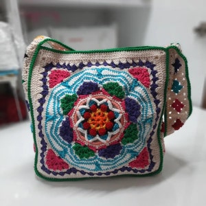 Handgemachte Boho Tasche, Hobo Tasche, Boho Tasche, häkeln, Handgefertigte Boho Schultertasche, Tasche für Frau, Retro Hippie Einkaufstasche