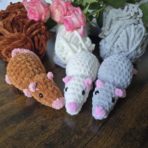 Handmade Crochet Baby Rat. Custom Colours. Soft and squishy. Cuddly Rat.