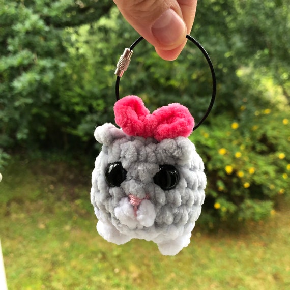 Handmade Crochet Sad Soft and squishy Keychain Hamster