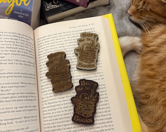 Bury Me in Books Wooden Magnet
