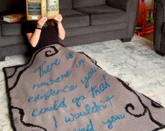 Xaden Quote Crochet Graphghan Pattern: Fourth Wing Bookish Blanket (PDF)
