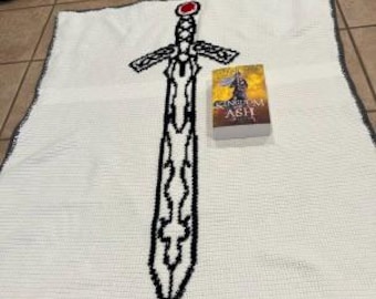 Goldryn Sword Crochet Graphghan Pattern: Throne of Glass Lapghan (PDF Pattern)