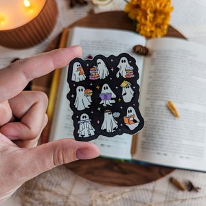 Bookish Ghosts Waterproof Sticker | Bookish Gift | Kindle Sticker | Reading | Halloween Sticker | Spooky season