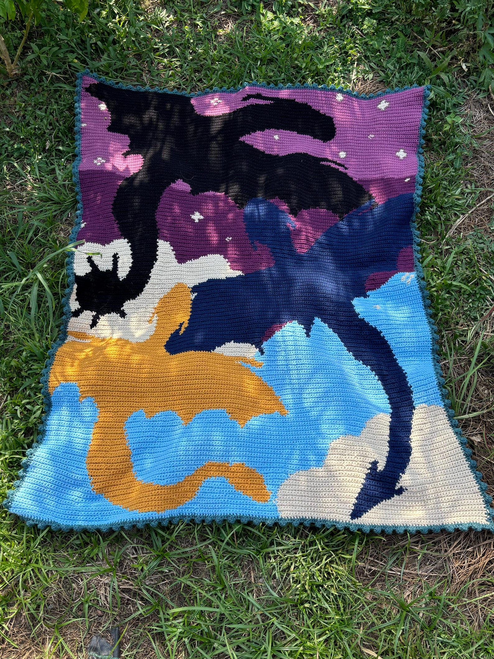 Graphghan Patterns.pdf 3 Dragons Crochet Graphghan Pattern: Bookish Tapestry Lapghan (PDF ...