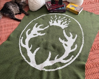 Terrasen Crest Crochet Graphghan Pattern: Throne of Glass Lapghan (PDF Pattern)