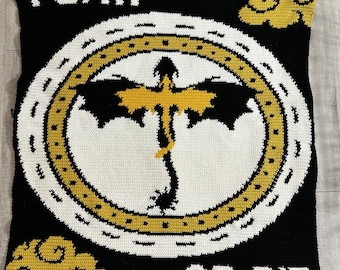 Fly or Die Crochet Graphghan Pattern: Fourth Wing Lapghan (PDF Pattern)