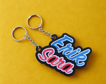 Custom 3D Printed Keychain | Personalized Name Keychain |  Matte PLA Keychain | Minimal Gift | Custom Color Keychain