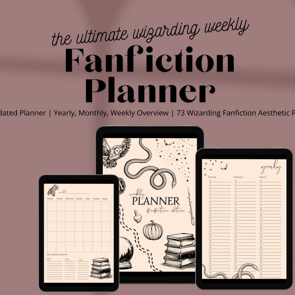 Printable Undated Weekly Wizarding Fanfiction Fanfic Planner