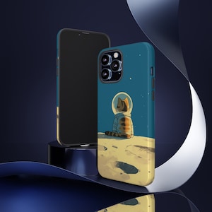 Lindo gato con traje de astronauta en la luna. Funda para iPhone 15, 14 y 13 Pro Max. Funda con diseño de gato de dibujos animados para Galaxy S24, S23 y S22 Ultra. Funda de regalo para Pixel 8, 7 y 6.