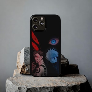 Jujutsu Kaisen Satoru Gojo vs Sukuna iPhone Case, Wireless Charging Compatible, iPhone 13 14 15 16 Pro Plus Max, Anime Fan gift