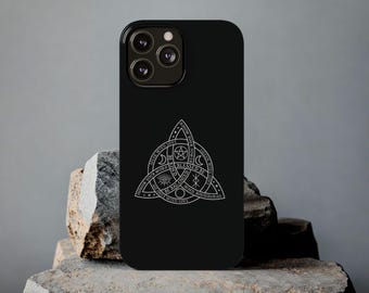 Funda para teléfono Triquetra de bruja, arte de nudo celta pagano
