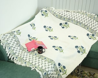 Sofa Throw Blue Floral Blanket for sofa