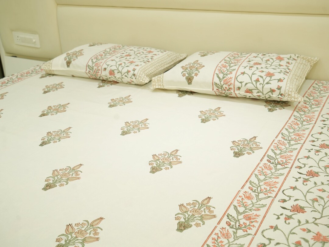 Cotton Bedsheet for Bedroom,king Size,christmas Gift,handmade Summer