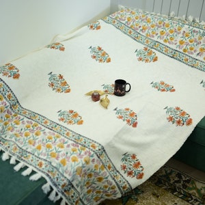Yellow floral sofa throw, sofa throw for living room