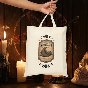 Apothecary Bag Witchy Bag Wiccan Apothecary Gift Tote Bag Totebag Custom Tote Canvas Bag Gift for Witch Bag Dark Cottagecore Bag Gothic Bag