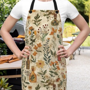 Personalized Apothecary Apron Moody Botanical Kitchen Apron