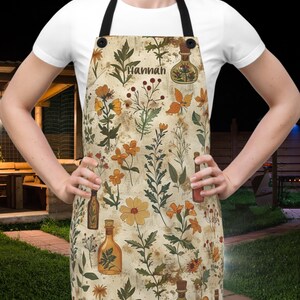 Personalized Apothecary Apron Moody Botanical Kitchen
