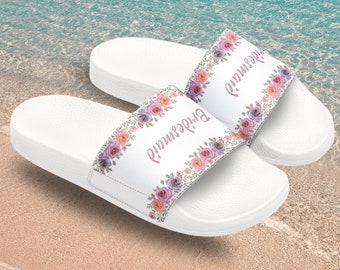 Bridesmaid Sandals Wedding Gift for Bridal Party Favors for Bridesmaid Gifts Personalized Gift for Her Gift Personalized Slide Sandals Women