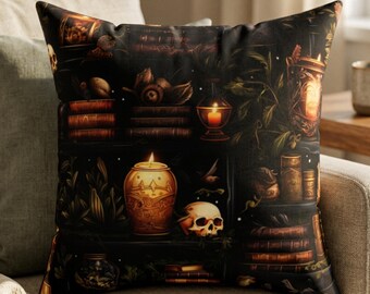 Dark Academia Pillow - Witch Gothic Throw Pillow