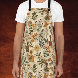 Personalized Apothecary Apron Moody Botanical Kitchen Apron