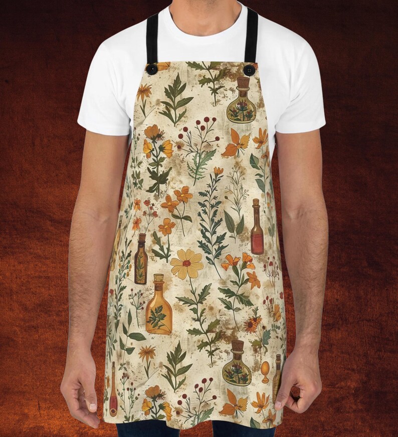 Personalized Apothecary Apron Moody Botanical Kitchen Apron