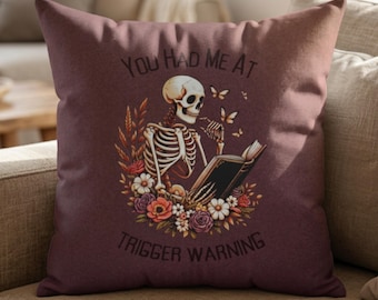 Smut Reader Pillow - Trigger Warning Throw Pillow