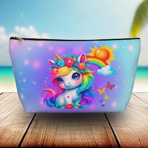 Girls Unicorn Bag Pouch Unicorn Rainbow Cosmetic Bag Organizer Pouch Makeup Bag Girls Pencil Bag Travel Pouch Jewelry Bag Zipper Pouch Bag