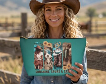 Western Cowgirl Gift Pouch Gift Girl Bag Pouch Cowgirl Bachelorette Wedding Favors for Wedding Western Bag Cosmetic Pouch Custom Mini Bags