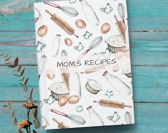 Libro de recetas para mamás, cuaderno de recetas de cocina, regalo para la cocina, diario de recetas de cocina, regalo personalizado para el hogar para mamá, libro de cocina, diario