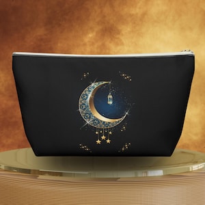 Crescent Moon Bag Pouch Cosmetic Makeup Bag Jewelry Pouch Small Zipper Bag Cosmetic Organizer Bag Toiletry Bag Travel Pouch Clutch Bag